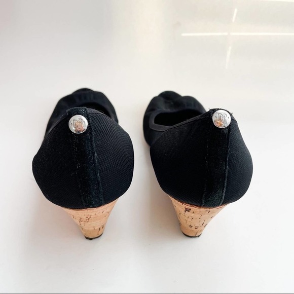 Donald J Pliner Black Peep Toe Wedges size 7.5M - Picture 5 of 5